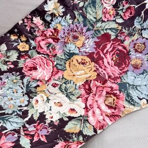 Vintage Chintz Floral Window Valance Rod Pocket Cottagecore Grandmillennial